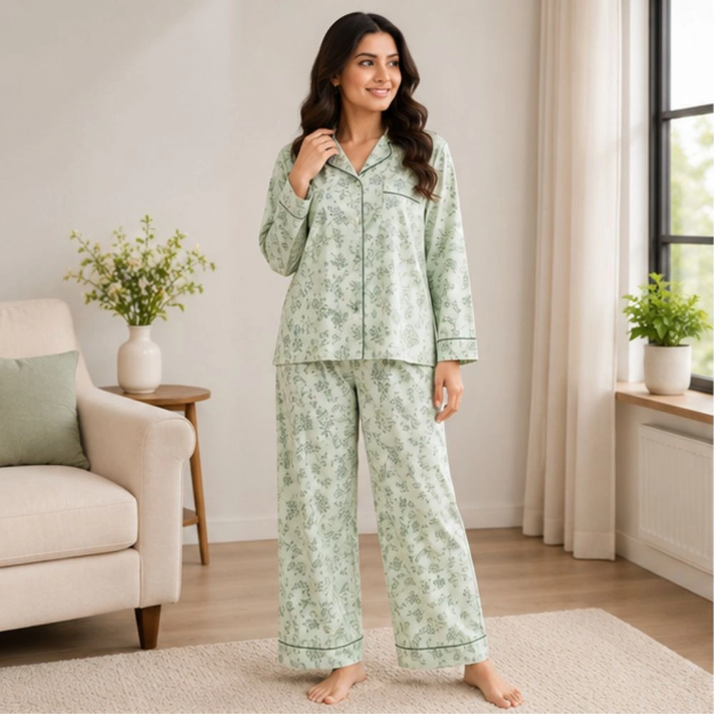 Floral Cotton Night Suit Set