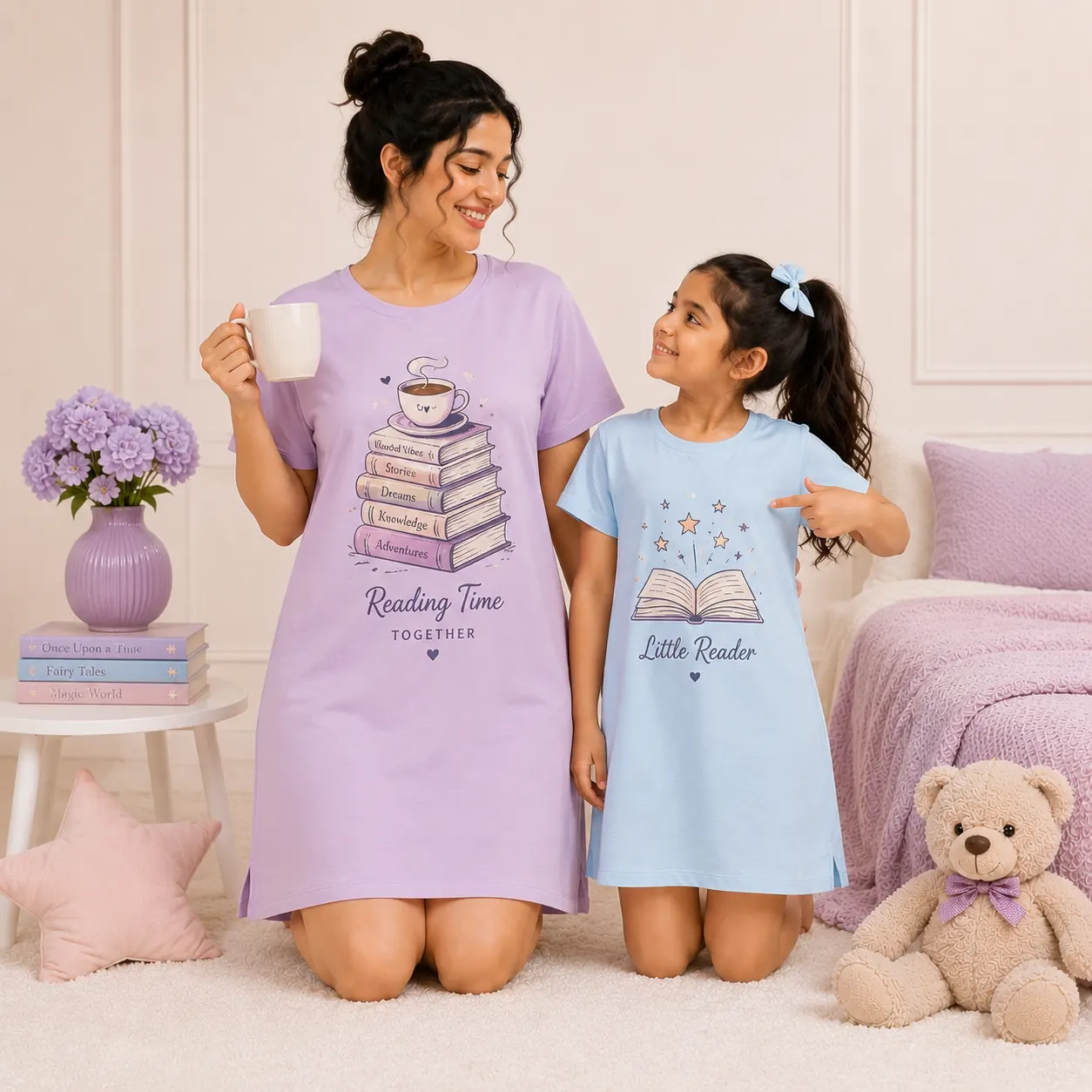 Book inspired matching mother daughter nightwear set